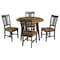 International Concepts 42 in. Solid Wood Round Dual Drop Leaf Dining Table with 4 Chairs in Hickory/Washed Coal K45-42DL-C10-4 - alternate 1